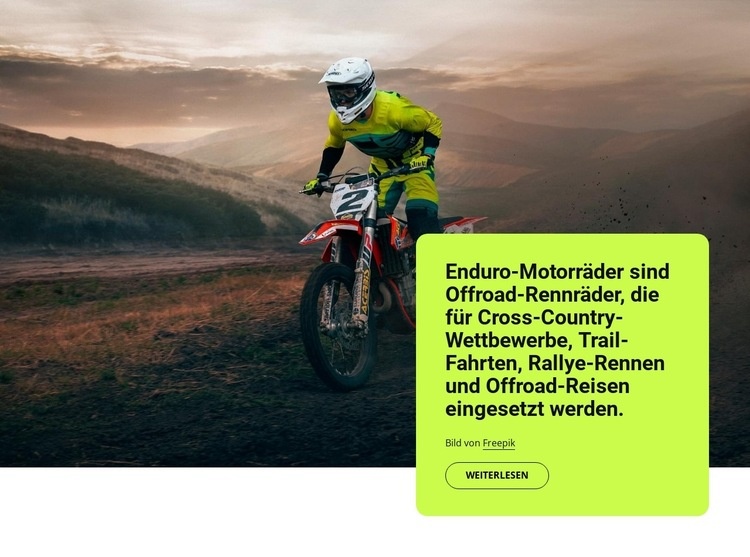 Enduro-Motorräder HTML Website Builder