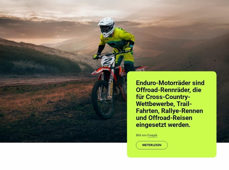 Enduro-Motorräder HTML5-Vorlage