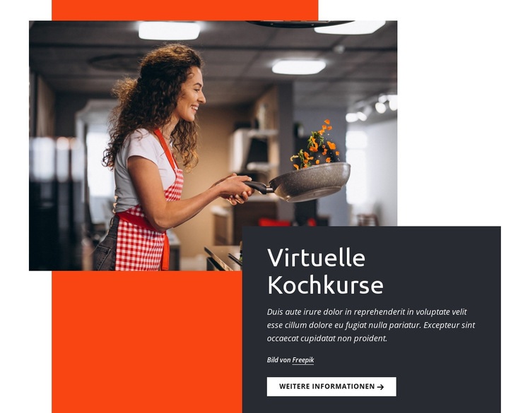 Virtuelle Kochkurse Website design