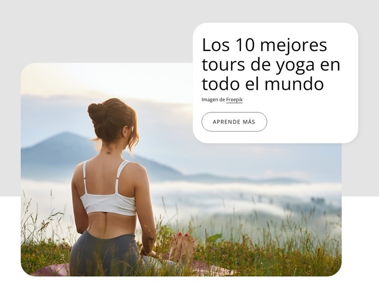 Viajes de yoga por todo el mundo Maqueta de sitio web
