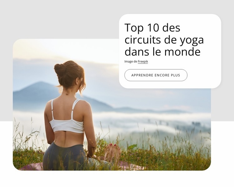 Voyages de yoga dans le monde entier Maquette de site Web