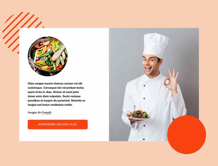 Cuisine intelligente Maquette de site Web