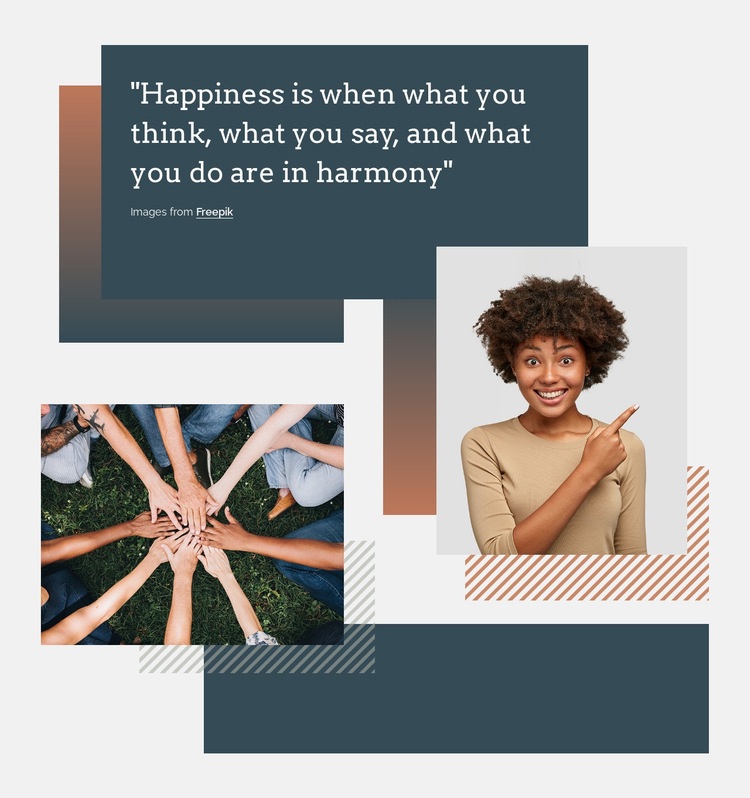 Happiness and harmony Homepage Design