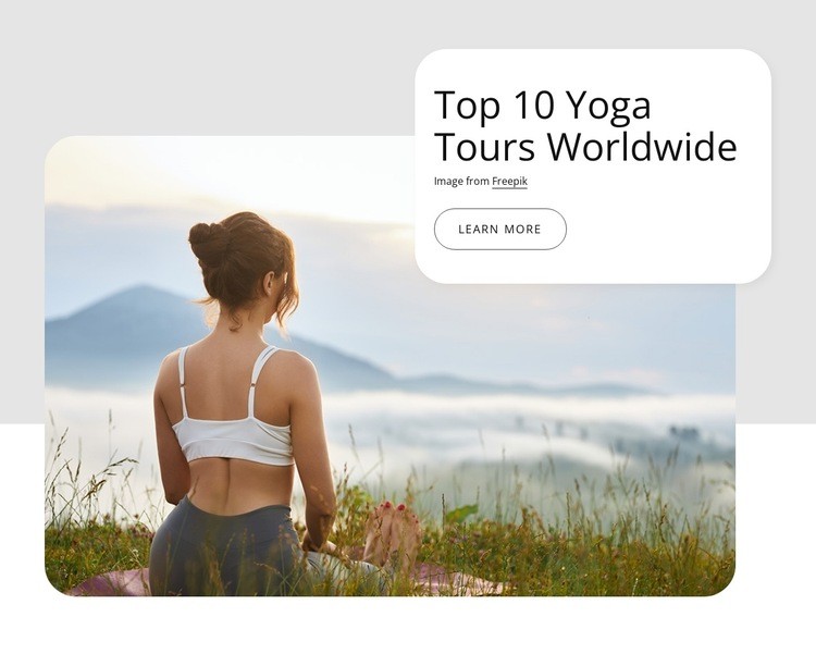 Yoga tours worldwide Homepage Design