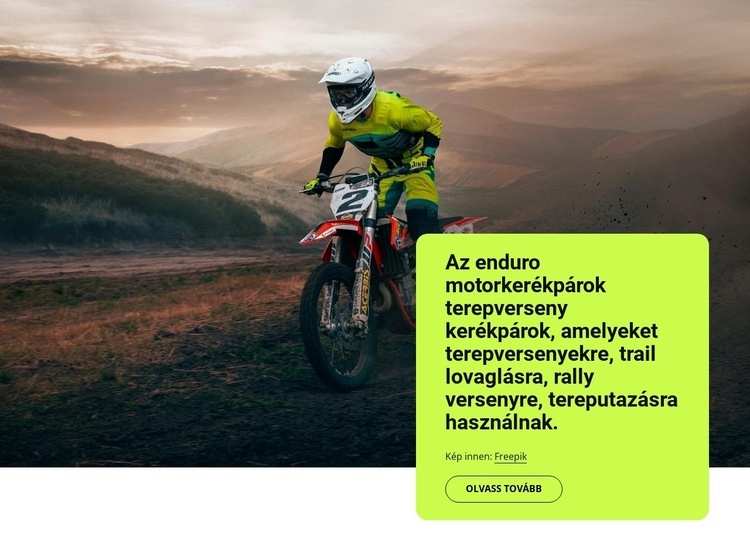 Enduro motorkerékpárok HTML Sablon