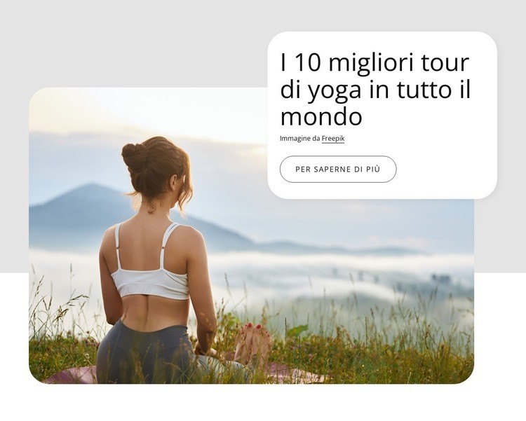Tour di yoga in tutto il mondo Un modello di pagina