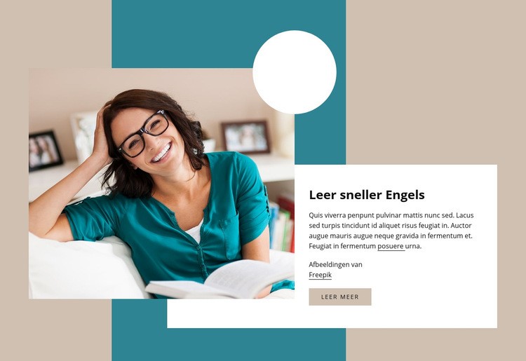 Leer sneller Engels Website mockup