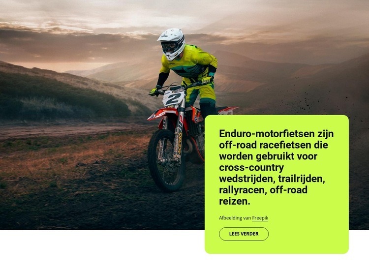 Enduro-motoren Website ontwerp