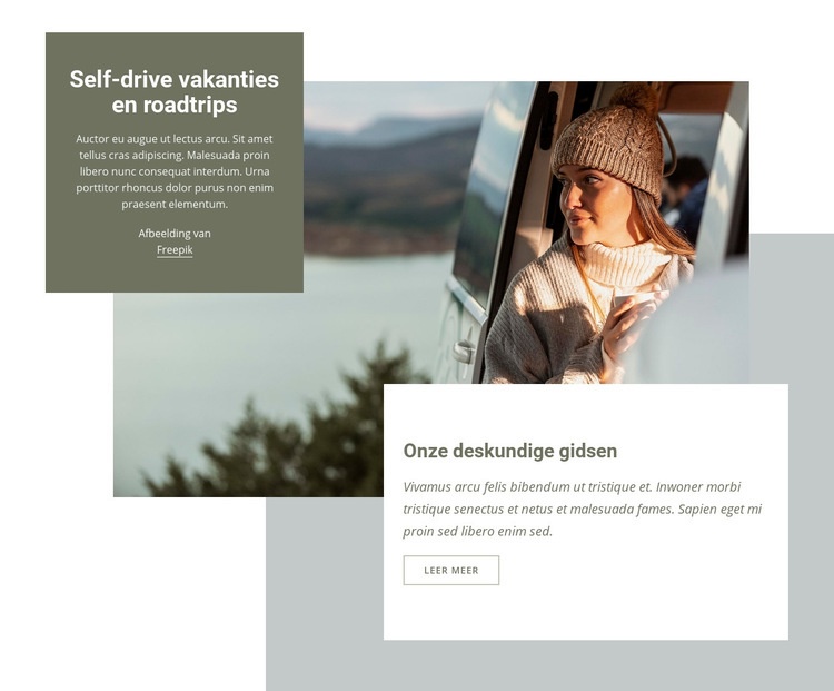 Self-drive vakanties Website ontwerp