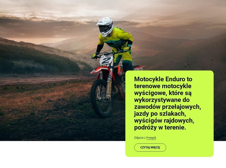 Motocykle enduro Szablon CSS