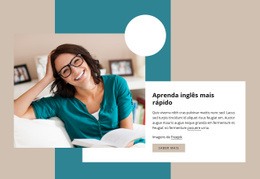 Design De Site Pronto Para Uso Para Aprenda Inglês Mais Rápido