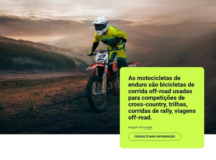 Motos de enduro Tema WordPress