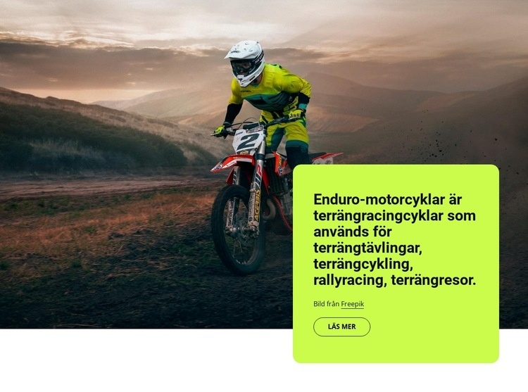 Enduro motorcyklar CSS -mall