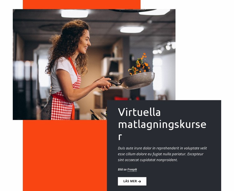 Virtuella matlagningskurser Hemsidedesign