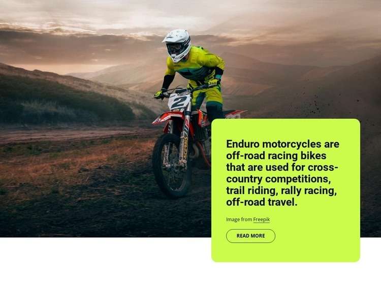 Enduro motocycles Webflow Template Alternative