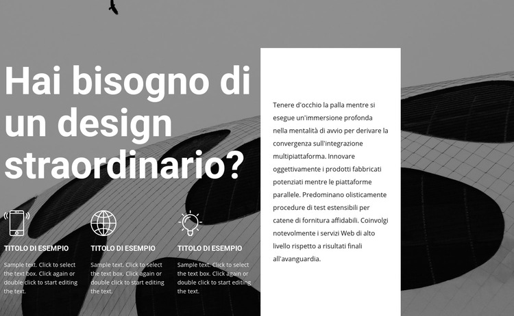 Servizi di design e stile Modello di sito Web