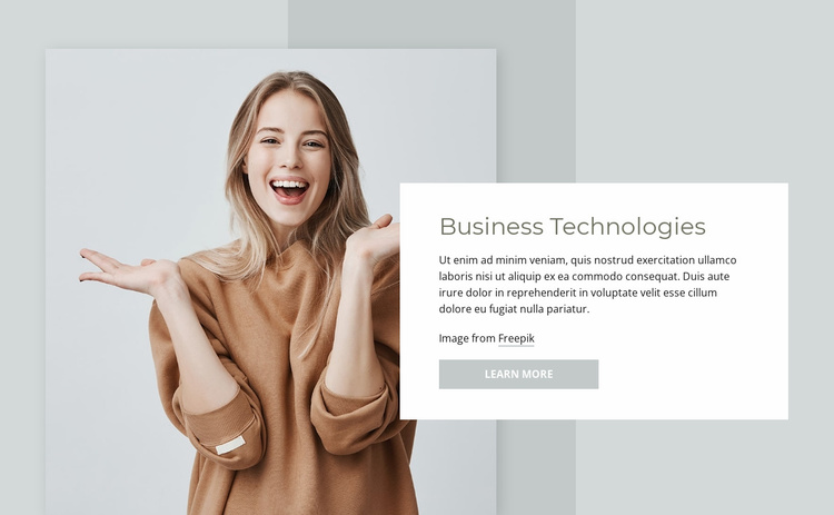Business technologies Landing Page