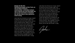 Text Und Autogramm CSS-Vorlage