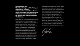 Text Und Autogramm – Kostenloses WordPress-Theme