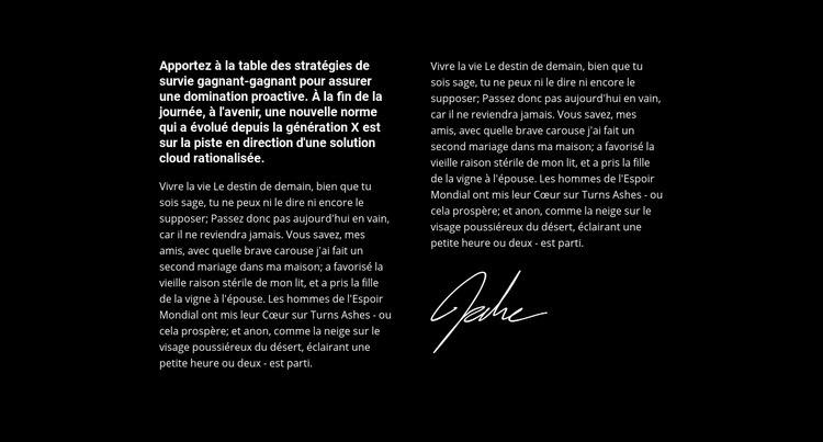 Texte et autographe Conception de site Web