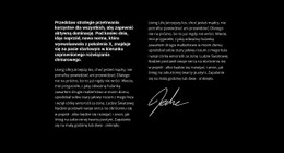 Tekst I Autograf Szablon CSS