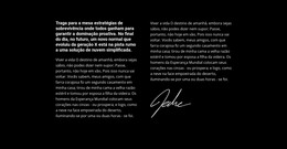 Texto E Autógrafo - Modelo De Construtor De Sites