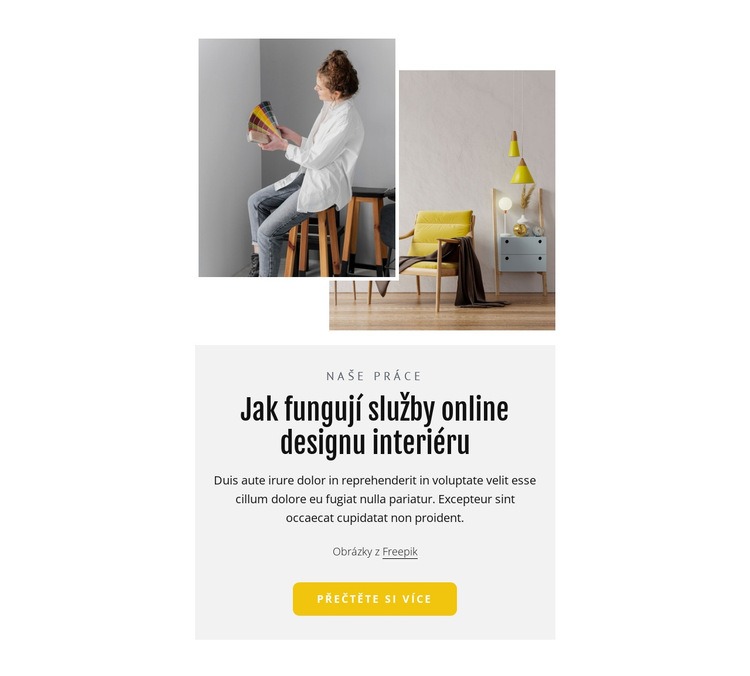 Online služby v oblasti interiérového designu Šablona webové stránky