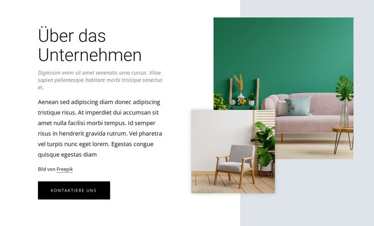 Online-Innenarchitektur Eine Seitenvorlage