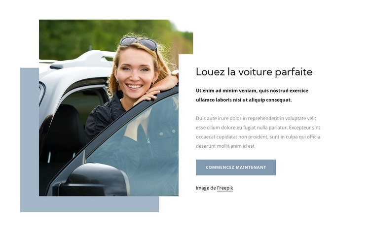 Louez une voiture parfaite Modèles de constructeur de sites Web