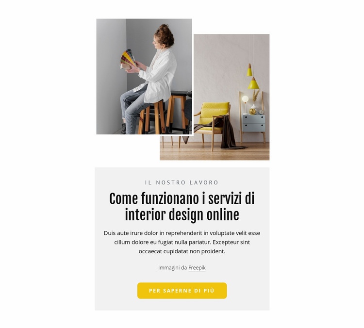 Servizi di interior design online Costruttore di siti web HTML