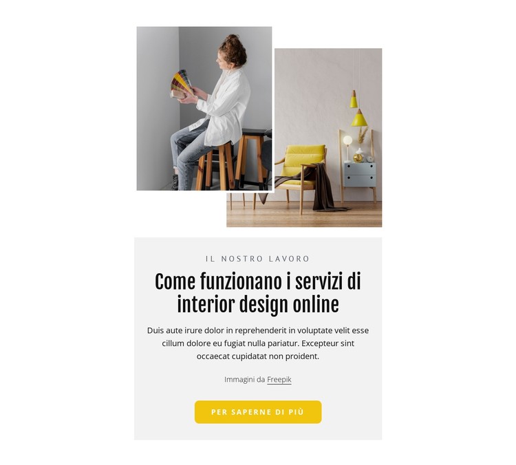 Servizi di interior design online Modello CSS
