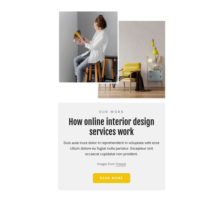 Online interior design services One Page Template