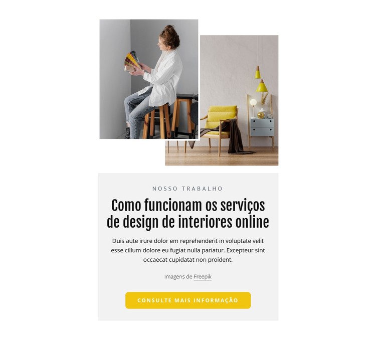 Serviços online de design de interiores Template CSS