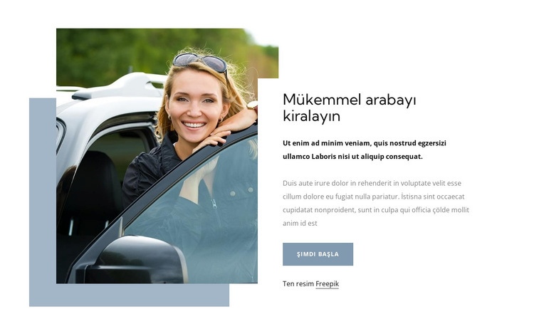 Mükemmel bir araba kiralayın Html Web Sitesi Oluşturucu