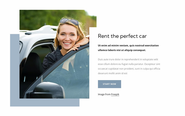 Rent a perfect car Website Mockup