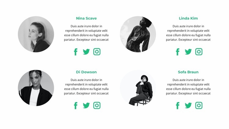 Finden Sie ein Team in den sozialen Netzwerken HTML5-Vorlage