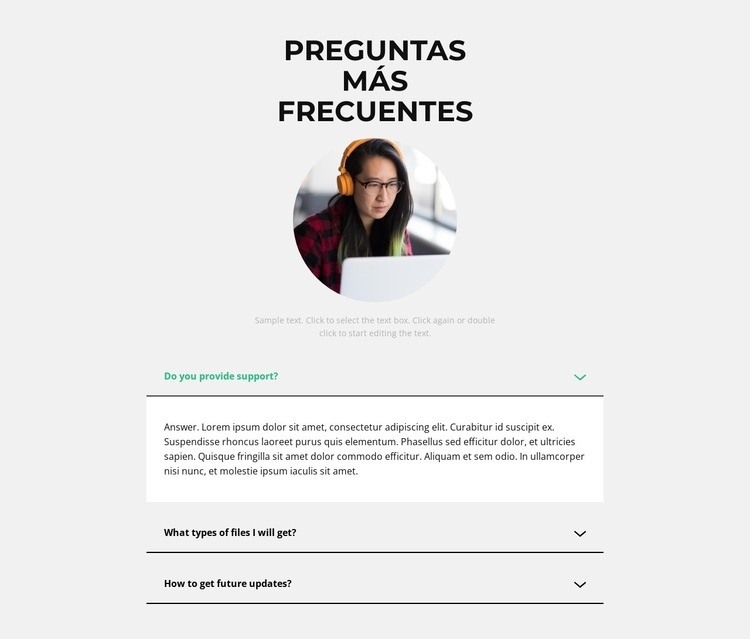 Tu preguntas, nosotros respondemos Plantillas de creación de sitios web