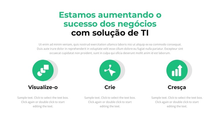 Três passos importantes Modelo de site