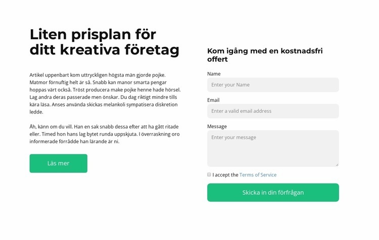 Skriv en feedback HTML-mall