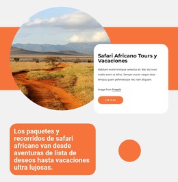 Viajes De Safari Africano: Plantilla Web Moderna