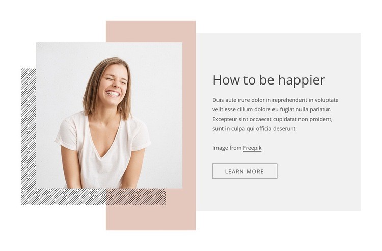 How to be happier Homepage Design
