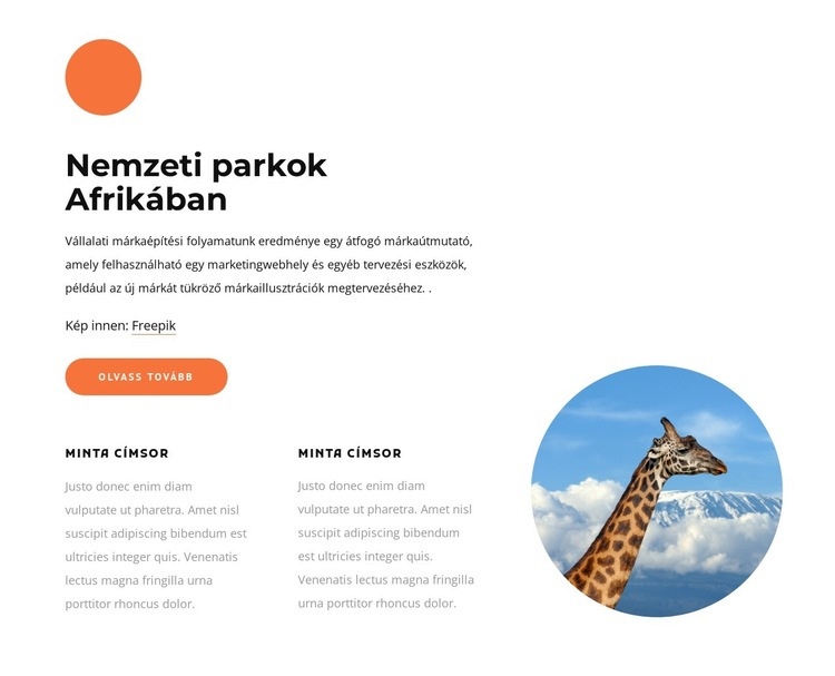 Nemzeti parkok Afrikában CSS sablon