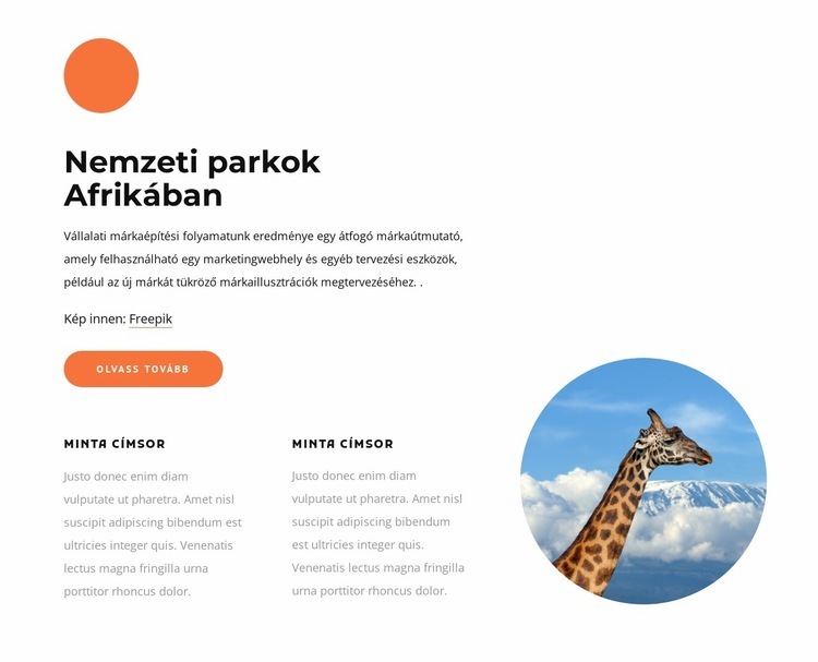 Nemzeti parkok Afrikában HTML Sablon