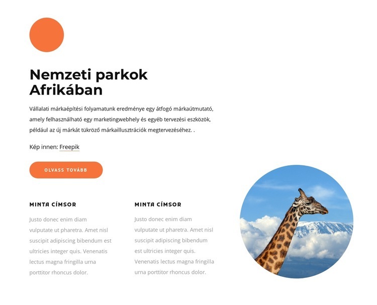 Nemzeti parkok Afrikában Sablon