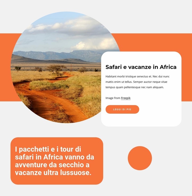 Safari in Africa Un modello di pagina