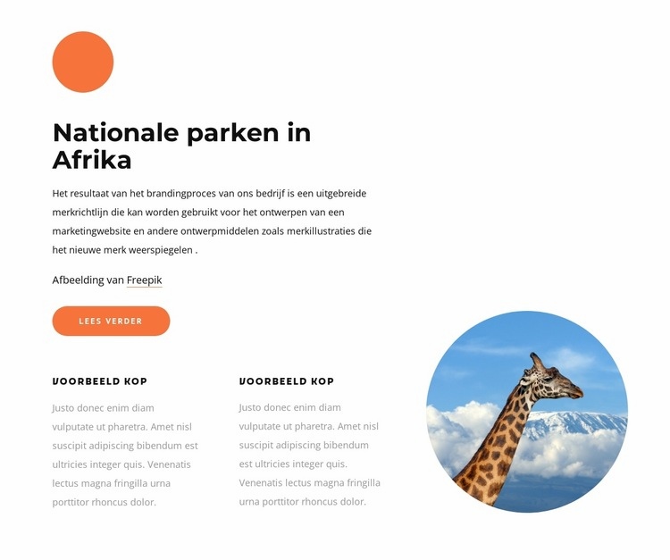 Nationale parken in Afrika Bestemmingspagina