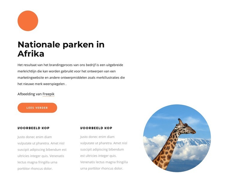 Nationale parken in Afrika Html Website Builder