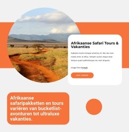 Afrikaanse Safaritochten - Aanpasbare Professionele HTML5-Sjabloon