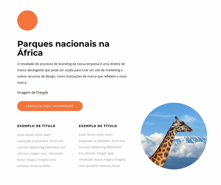 Parques nacionais na África Template Joomla