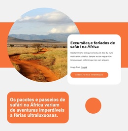 Passeios De Safári Africano - Incrível Tema WordPress